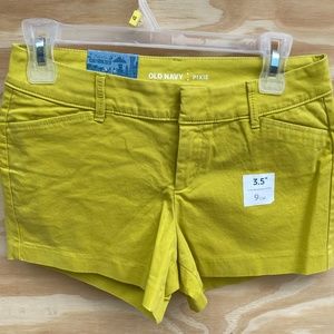yellow-green pixie shorts